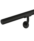 Rock Solid Black Textured Aluminum Handrail For Indoor Outdoor Steps No Sweat Diy Stair Railing Kit with secure grip and wall brackets.