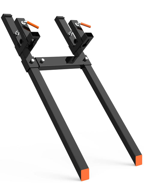 60 Inch Clamp On Pallet Forks With 4000 Lbs Capacity Heavy Duty Quick Attach Bucket Fork For Tractor Loader And Skid Steer Adjustable Stabilizer Bar