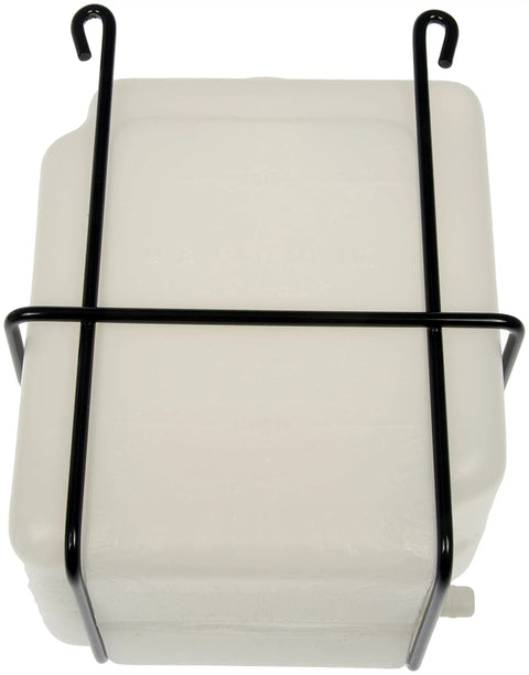 Hella Tough Engine Coolant Recovery Tank Kit With Thick Wall Plastic Reservoir Universal Fit For Cars Trucks Boats And Motorhomes straight swap replacement in black metal cage.