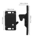 Rugged RV Cabinet Latches With Drawer Grabber Locks For Camper And Travel Trailer In Motion, Durable ABS Cabinet Door Catches For RV Drawers, Secure Camper Cabinet Latches Kit For Various RV Furnishings, black 5 cm latch with dimensions shown
