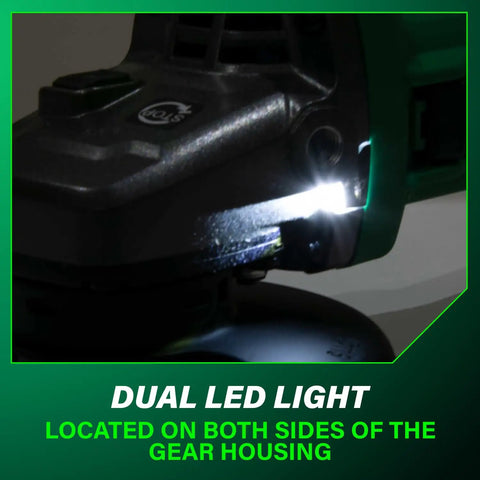 Cordless Brushless 6 Inch Angle Grinder With Variable Speed Paddle Switch, 36V, LED light detail, tool body only