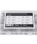 205-Piece M3 To M10 Stainless Steel Rivet Nut Kit With Quick Riveting, Clear Box, For Metal Sheets And Pipes, Organized Display