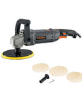 7 Inch 1200W Polisher With Variable Speed, D Handle, Ball Bearing Motor, Pro Grade Waxing And Polishing For Paints Metals Plastics And Fiberglass