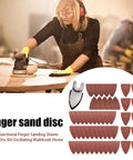 Finger Sanding Sheets Kit For Oscillating Multitools with sand disc pads and triangle sanding pad for detail work.