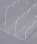 Clear 3 Slot Desktop Letter Holder With Wavy Design Acrylic Mail Tray for home office desk stationery organizer close-up view