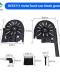 Heavy Hitter Metal Band Saw Blade Guard For DCS371 And DCS3711 Models 20V Max Cordless Tools, metal construction, various sizes.