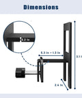 Dimensions of Heavy Duty Adjustable Anti Slip Mattress Grippers For Bed Frame showing install measurements, steel material, four piece kit.