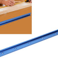 Aluminum Miter Track Jig 800mm T Slot for Router Table Fence Setup, blue anodized alloy, for precise fence alignment.