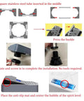 Assembly steps for Heavy Duty Adjustable Washing Machine Stand With Suction Feet, showing parts and installation instructions.