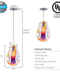 Colorful Bubble Glass Island Pendant Light 1 Light For Kitchen And Dining with detailed measurements and specifications