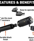 All American Patriotic Trailer Hook Cover And Lock Set For 2-Inch Receiver with black finish and keys shown
