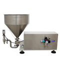Pro Grade 110V Rotary Pump Filler For Thick Pastes And Runny Liquids With Durable Steel Housing and cone-shaped hopper.