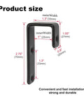 Heavy Duty Bunk Bed Ladder Hooks Keep Kids Beds Rock Solid Durable Black Steel Brackets size dimensions shown for use.