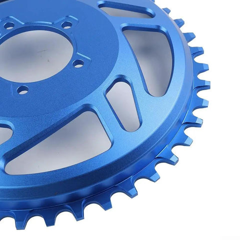 Blue 42T Aluminum Alloy Offset Chainring For Bafang BB SHD Motor E Bike Upgrade Lightweight 180G, size 176x176x24.5mm.