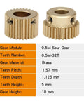 Heavy Duty Bevel Gear Pinion And Mechanical Spur Gear Kit With Copper Brass Construction 0.5M To 32T Bore Options 4 To 8 Mm