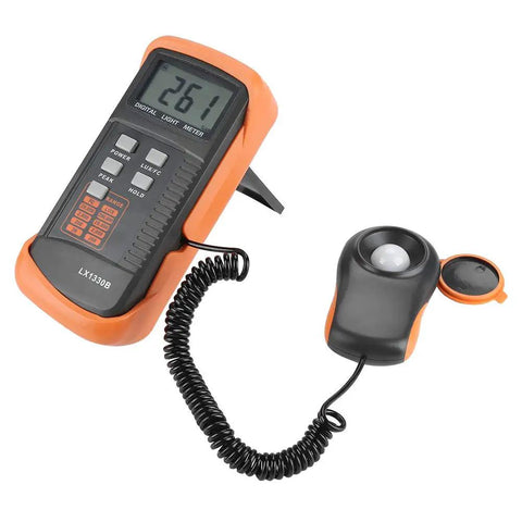 Grab-And-Go Digital Lux Meter With LCD Display, 0-200,000 Lux Range, Auto Range, Data Hold And Peak Hold, Low Power, Quick Response Illuminometer For Light Testing In Workshops, Labs, And On The Go, with sensor
