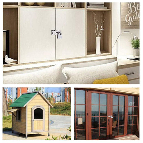 Stainless Steel Door Hasp Latch 5 Inch Extra Thick Packlock Clasp Lock With Screws Brushed Finish on cabinets and gate