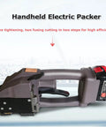 Heavy Duty Badass Automatic Electric Strapping Machine With Dual 5000 Mah Batteries Handheld Pet And Pp Strap Banding Tool side view
