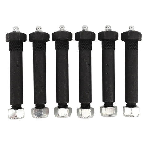 Greaseable Trailer Spring Shackle Bolts Nine Sixteenth Inch By Three Inch With Lock Nuts Knurled Shoulder Heavy Duty Steel Six Pack For 2000 3500 5200 6000 7000 Lb Trailer Axles And Leaf Spring Mounts, six bolts with lock nuts