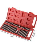 Heavy Duty 40pc Screwdriver Bit Set With Holder Featuring High Torque Hex Star Torx Socket Tips For Electric Repair That Crushes Rusted Bolts Effortlessly Without Bending Or Stripping, red 32cm case