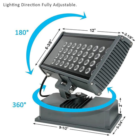 144W RGBW LED Wall Washer With RF Control And Dope Color Changing Indoor Outdoor Lighting 100 277V AC IP65 weatherproof