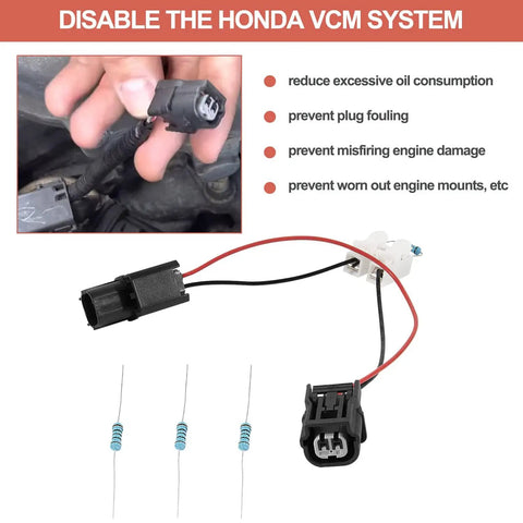 Harness Disable Kit For Honda And Acura 3.5L V6 Engines To Disable VCM with Muzzler Tech including plugs and resistors