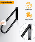 Black handrail for Rugged RV Stairs With Handrail And Step Covers 5 Step Ladder For Outdoor Use, shown with easy maintenance features.