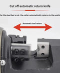 Wlikoci Electric Hydraulic Rebar Cutter For 4mm 28mm Steel Bars, Auto Blade Return System showing automatic tool return feature.