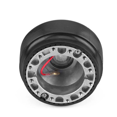 Aluminum 6 Hole Steering Wheel Hub Adapter Kit Includes Horn Wire Screws Wrench Stabilizing Ring Quick Detach For Aftermarket Wheels Universal 6 Bolt Pattern Black Fits Mazda Miata 323 MX3 MX5 MX6