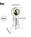 2 Pack Rod End Bearing Three Sixteenth Inch Bore Pre Lubricated 10 32 Right Hand Thread Heim Joint With Jam Nuts
