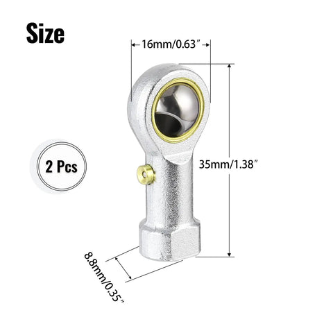 2 Pack Rod End Bearing Three Sixteenth Inch Bore Pre Lubricated 10 32 Right Hand Thread Heim Joint With Jam Nuts