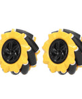 80mm mecanum wheels for DIY robots, yellow omnidirectional wheels