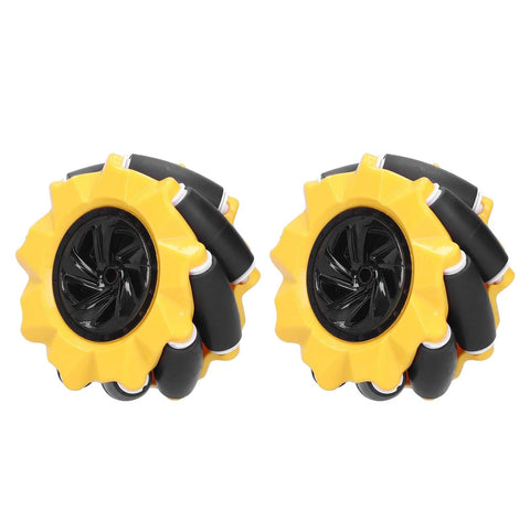 80mm mecanum wheels for DIY robots, yellow omnidirectional wheels