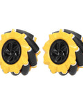 Omni Directional Mecanum Wheel Set For DIY Robot Car Projects With Grippy Rubber Coated Surface For Extra Grip Left And Right Wheel Pair