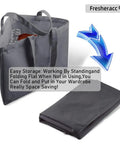 Triangle Hanger Organizer Bag For No Fuss Space Saving Closet Chaos With Handles Waterproof Triangle Grey Hanger Storage For Laundry Room Wardrobe And Drying Rack Stows 50 Slim Hangers Or 30 Wooden Hangers displayed folded