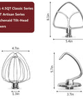 Kitchenaid 4.5-5Qt accessories, including Dough Hook For KitchenAid Stand Mixers 4.5Qt And 5Qt Stainless Steel Attachment Dishwasher Safe.