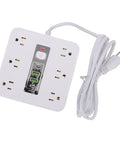Absolute Game Changer 16 In 1 Smart Power Strip With Twelve AC Outlets and dual USB ports, featuring a compact design and heavy duty surge protection.