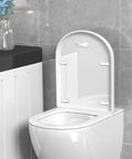Toilet seat lid showing Clear Silicone Toilet Seat Bumpers Replacement Kit For Bidet Attachments Universal Fit With Strong Adhesive Cushions.