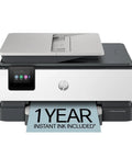OfficeJet Pro 8139e Wireless All In One Color Inkjet Printer With Print Scan Copy Fax Auto Document Feeder Duplex For Home Office AI Features And 1 Year Instant Ink Trial Included showing front view with paper output.