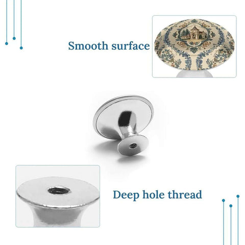 Smooth surface and thread detail of 2 Pack French Country Style Cabinet Knobs Stainless Steel Drawer Pulls Vintage Round Cabinet Handles