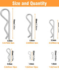 Heavy Duty Cotter Pins Kit With Alloy Steel R Clip Set 52 Pieces Six Sizes For Trailers Trucks Lawn Mowers And Industrial Maintenance Locking Mechanism Cold Forged Zinc Nickel Plated - six cotter pin sizes diagram