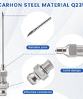 8 Piece Grease Gun Accessory Kit With 4 Nozzles 2 Couplers Straight And Bent Nipple Perfect For Small Narrow Spaces