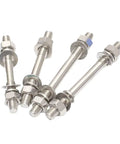 Beefy M12 Double-Ended Threaded Rod Kit In 304 Stainless Steel Through-Wall Bolt Set With Nuts Washers And Spring Washers Includes Two Sets M12x70 Ready To Install