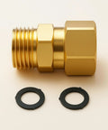 Two Pack Garden Hose Swivel Connector Three Quarter Inch GHT, 360 Degree Rotating Brass Hose Adapters to Prevent Twists and Kinks, Durable Corrosion Resistant, Easy Install, Heavy Duty Water Flow, brass connector with washers