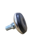 Four Pack Swivel Leveling Feet M8 Thread Adjustable Furniture Glides with steel and nylon base for stable support.