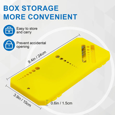 Yellow portable case for 9 Piece Ball End Hex Key Set in Chrome Vanadium Metric 1.5 To 10mm Hex Wrenches