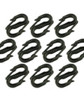 Heavy Duty S Shaped Double Ended Hooks Set 10 Pack Black 2.2x1.65x0.35 Inch for tarps and camping gear, POM plastic