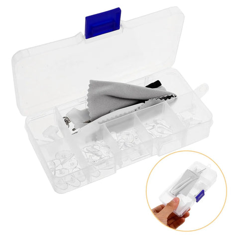 Open All In One Eyeglass Repair Kit With 99 Piece Screw Set Nose Pads And Precision Screwdrivers For Rimless Glasses And Sunglasses