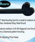 Knurling Tool With Pivot Head Diamond Pattern For Lathe And Engine Tools, Medium Pitch Diamond Knurl, Half Inch Square Shank