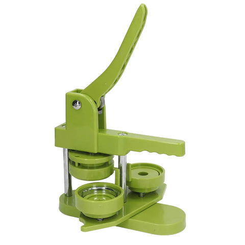 Awesome Premium Button Maker Machine Badge Press Kit Contains 100 Sets Panda Patterns And Supplies For DIY Crafts Gifts Keychains Bottle Openers For Beginners Making Custom Pins To Sell Online At Events Sharing Super Creativity. Green metal button press machine with handle